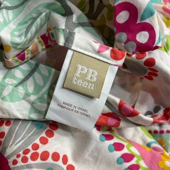 Pottery Barn Kids Full Queen Pink Swirly Paisley Duvet‎ 100% Cotton - Picture 3 of 4